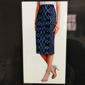 New Anthropologie Tracy Reese 2 Blue Pencil Skirt